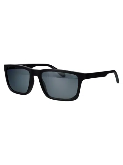 Emporio Armani Matte Black Injected Sunglasses In Black