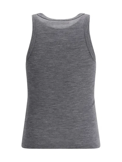Rohe Ribbed Tank Top Dark Grey Melange In Gray