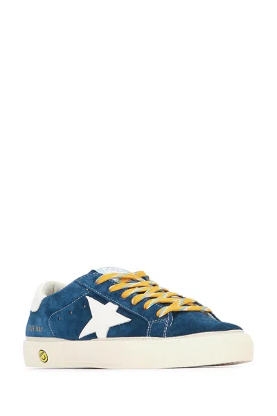 Golden Goose May Leather And Suede Sneakers In Blue