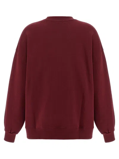 Rotate Birger Christensen Embroidered-logo Sweatshirt In Burgundy