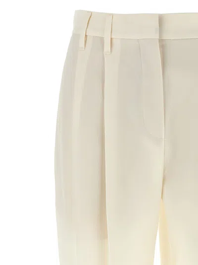 Brunello Cucinelli Trousers With Pleats And Pockets In White