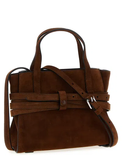 Moschino Small Handbag With Adjustable Strap And Buckle In Brown