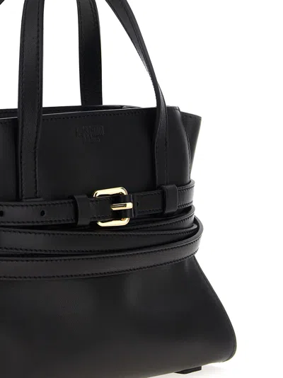 Moschino Structured Silhouette Handbag Top Handles In Black