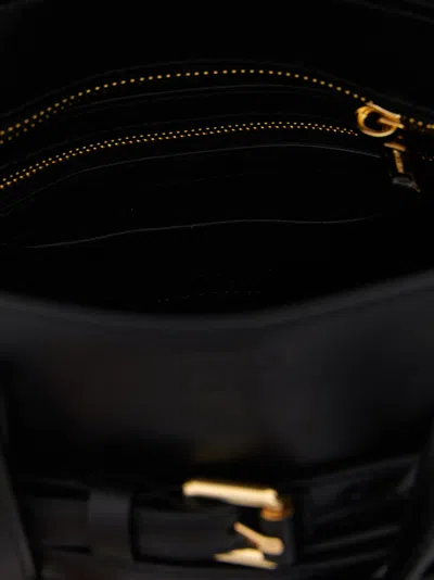 Moschino Structured Silhouette Handbag Top Handles In Black