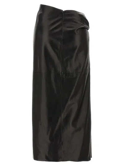 Alberta Ferretti Draped High Waist Midi Skirt