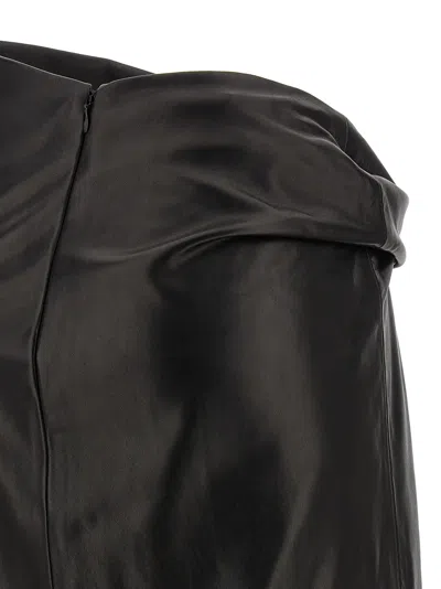 Alberta Ferretti Draped High Waist Midi Skirt