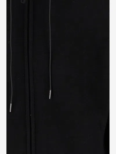 C.p. Company Wool Blend Jacket With Adjustable Hood And Ribbed Cuffs In Black