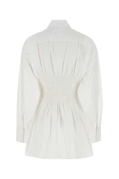 Prada Camicia In Popeline Bianco Donna In Multi