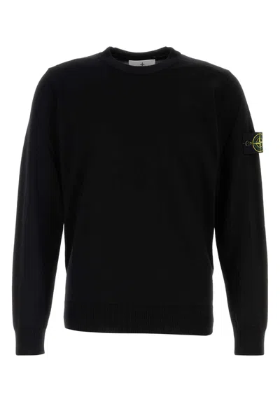Stone Island Lightweight Wool Crew Neck Pullover In Blue