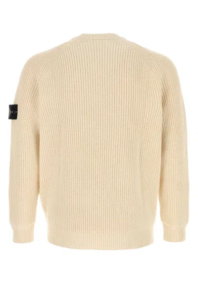 Stone Island Light Yellow Crewneck Pullover In Nude