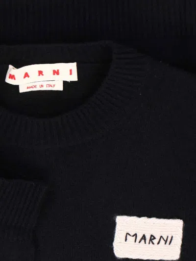 Marni Logo Cashmere Sweater In Black