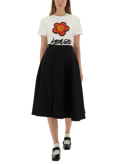 Kenzo Logo Printed T-shirt In White