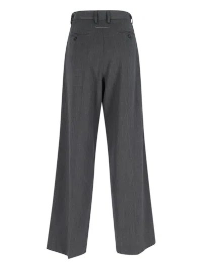 Mm6 Maison Margiela Mm6 By Maison Margiela High-waisted Tailored Pants With Wide Leg In Gray
