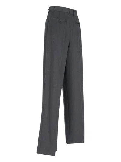 Mm6 Maison Margiela Mm6 By Maison Margiela High-waisted Tailored Pants With Wide Leg In Gray