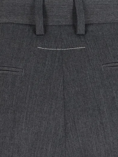 Mm6 Maison Margiela Mm6 By Maison Margiela High-waisted Tailored Pants With Wide Leg In Gray