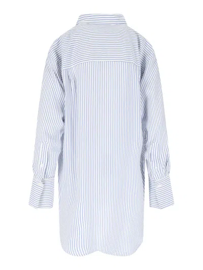 Victoria Beckham Yellow Chamomile Organic Cotton Wrap Front Blouse In Blue