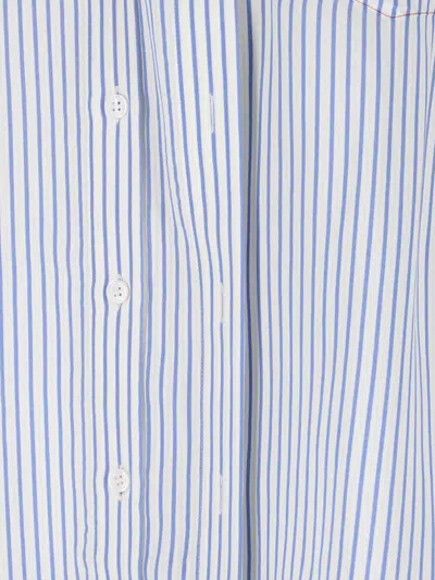 Victoria Beckham Yellow Chamomile Organic Cotton Wrap Front Blouse In Blue