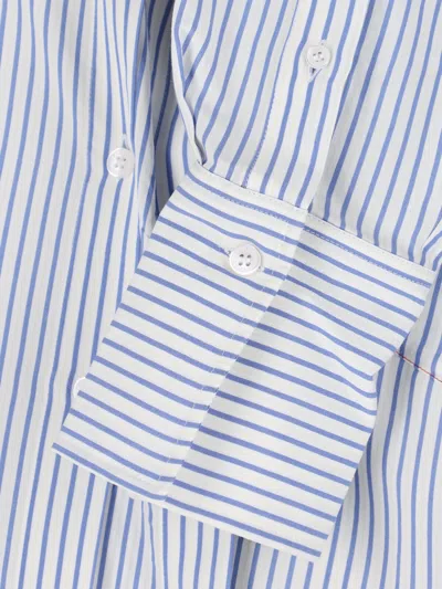 Victoria Beckham Yellow Chamomile Organic Cotton Wrap Front Blouse In Blue