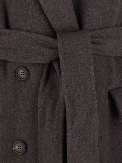 Brunello Cucinelli Belted Waist Coat With Notched Lapels
