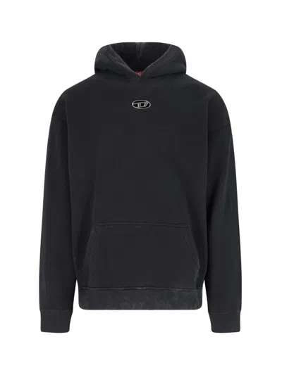 Diesel Hooded Sweatshirt Kangaroo Pockets In Black