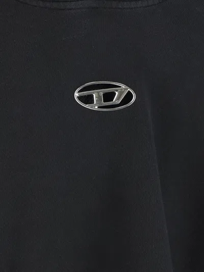 Diesel Hooded Sweatshirt Kangaroo Pockets In Black