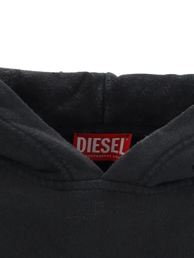 Diesel Hooded Sweatshirt Kangaroo Pockets In Black