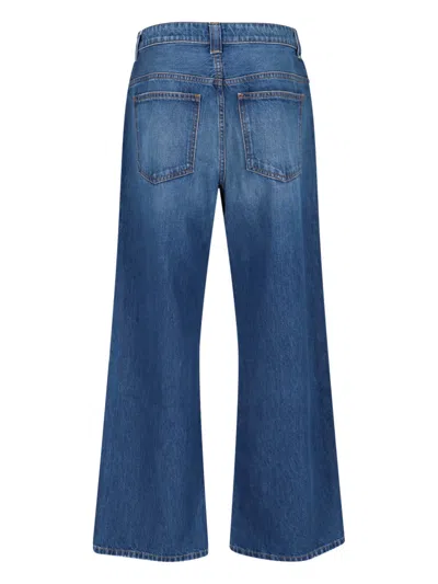 Khaite Denim Trousers With Belt Loops In Blue