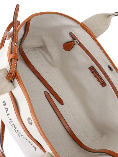 Balenciaga Sand Canvas Small Biarritz Shopping Bag In Neutral