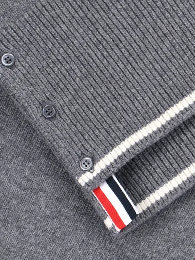 Thom Browne Geese Intarsia Boxy Virgin Wool Crewneck Sweater In Gray