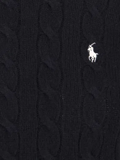 Polo Ralph Lauren Classic Cable Knit Sweater With Round Neckline In Blue