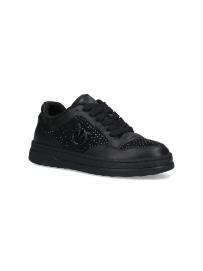 Pinko Mandy Sneakers With Crystals And Studs In Black