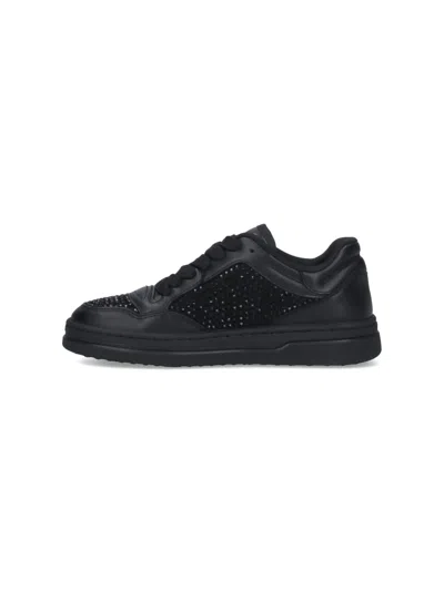 Pinko Mandy Sneakers With Crystals And Studs In Black