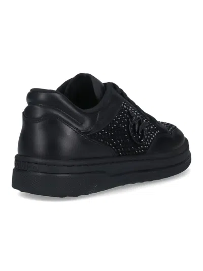 Pinko Mandy Sneakers With Crystals And Studs In Black