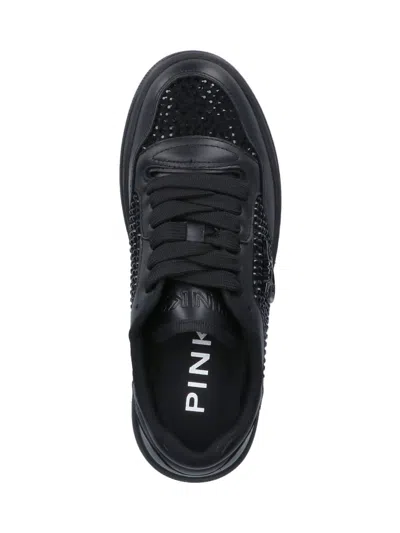 Pinko Mandy Sneakers With Crystals And Studs In Black