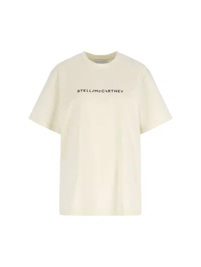 Stella Mccartney Womens Ivory Iconic Logo-print Cotton-jersey T-shirt In Neutral