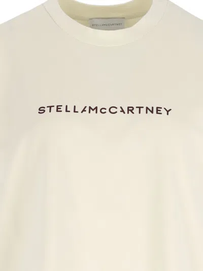 Stella Mccartney Womens Ivory Iconic Logo-print Cotton-jersey T-shirt In Neutral