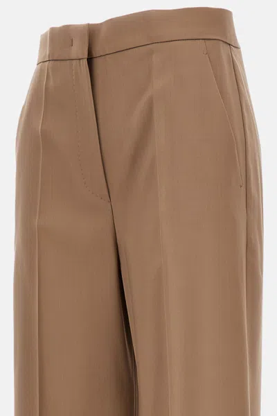Max Mara Antiqued Silk Satin Fiesta Wide-leg Pant In Brown