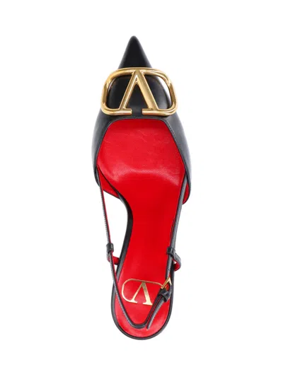 Valentino Garavani Vlogo Signature Satin Slingback Pumps 80mm Woman Black 40.5