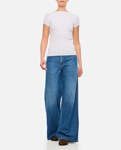 Sportmax Fitted Knitted Top With Short Sleeves In White