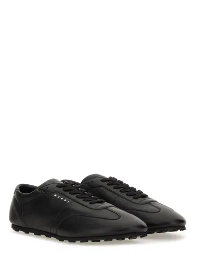 Marni Leather Low-top Sneakers And Contrasting Sole