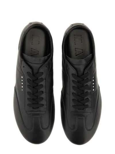 Marni Leather Low-top Sneakers And Contrasting Sole