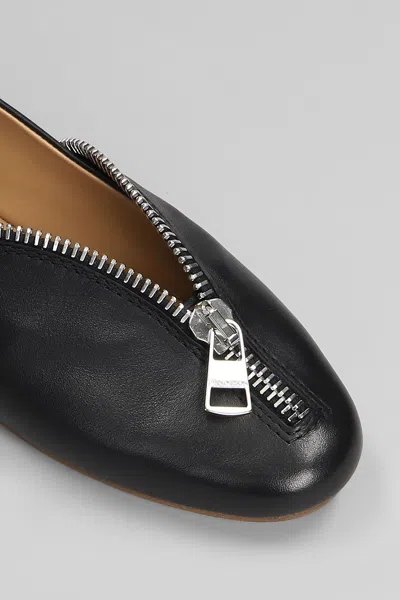 Jw Anderson Biker Ballerina Ballet Flats In Black Leather In Black