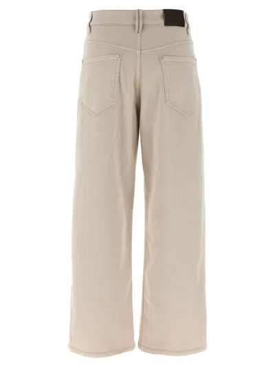 Brunello Cucinelli Loose Barrel Jeans Gray In Neutral