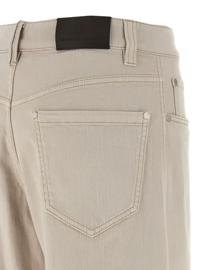 Brunello Cucinelli Loose Barrel Jeans Gray In Neutral