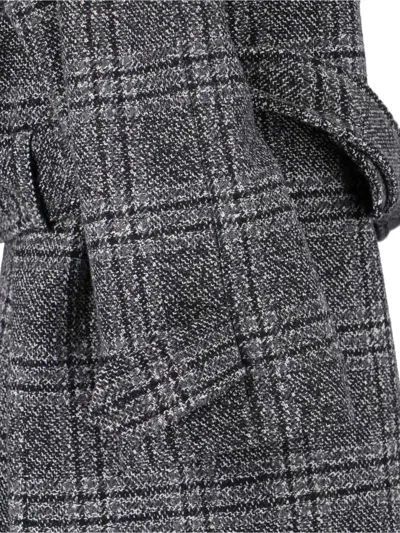 Balenciaga Single-breasted Raglan Coat In Gray