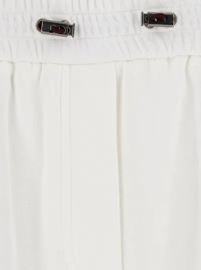 Brunello Cucinelli Hose Mit Elastischem Bund In White