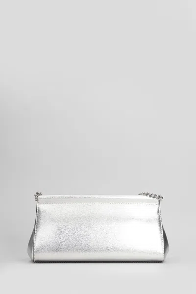 Michael Kors Carmine Shoulder Bag In Silver Leather