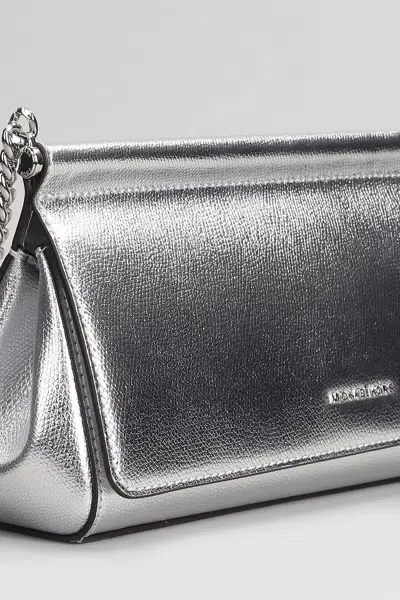 Michael Kors Carmine Shoulder Bag In Silver Leather