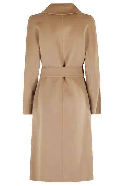 Max Mara Camel Wool Blend Cles Coat In Brown