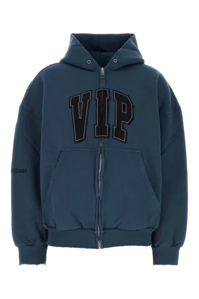 Balenciaga Cotton Sweatshirt With Front Pockets And Hood